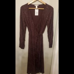 H&M silky floral maxi wrap dress